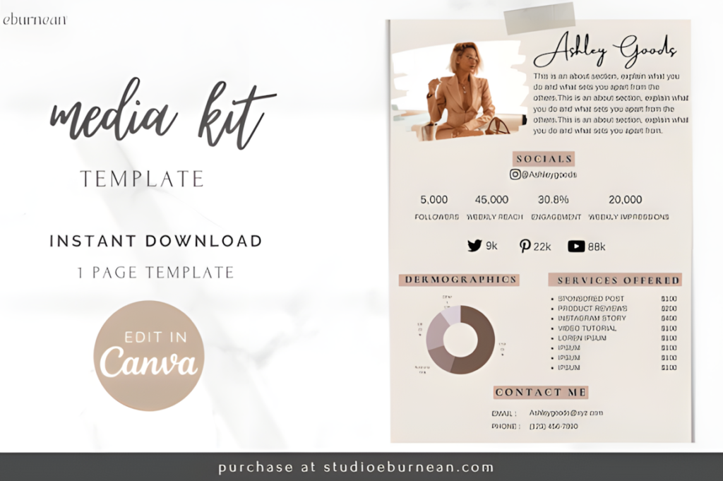 1 Page Media Kit Canva Template Graphics 12757173 580x386 1