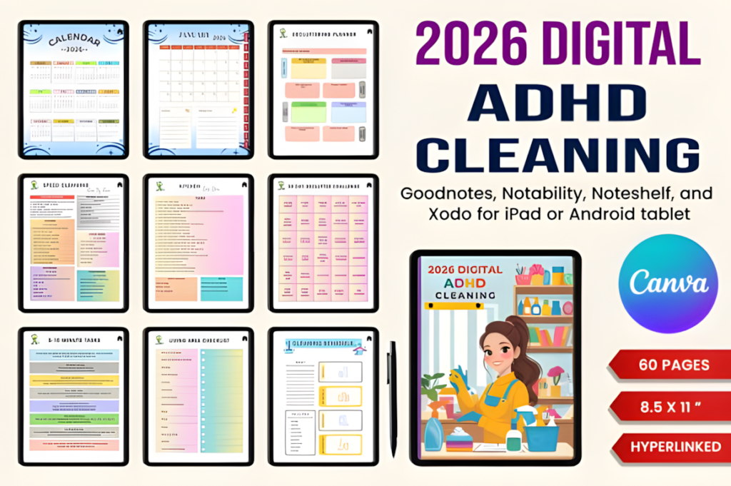 2026 Digital ADHD Cleaning Planner Graphics 128609150 1 1 580x386 1