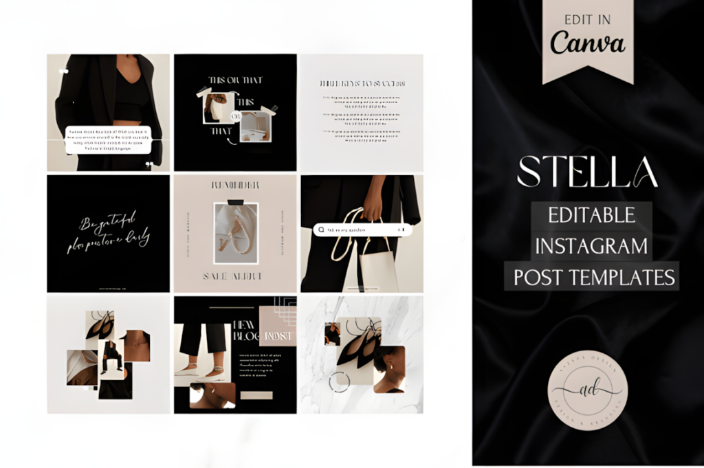 Black Luxury Instagram Post Templates Graphics 65639264 1 1 580x386 1