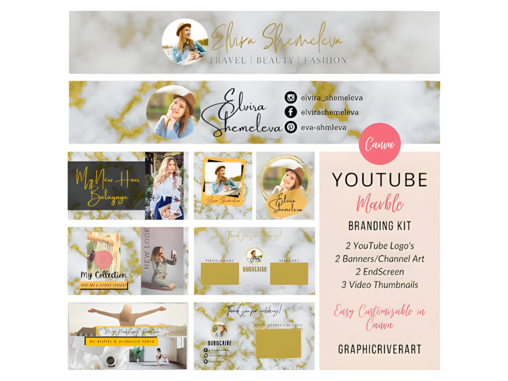 Marble Blogger Premade YouTube Branding Graphics 30600733 1 1 580x435 1