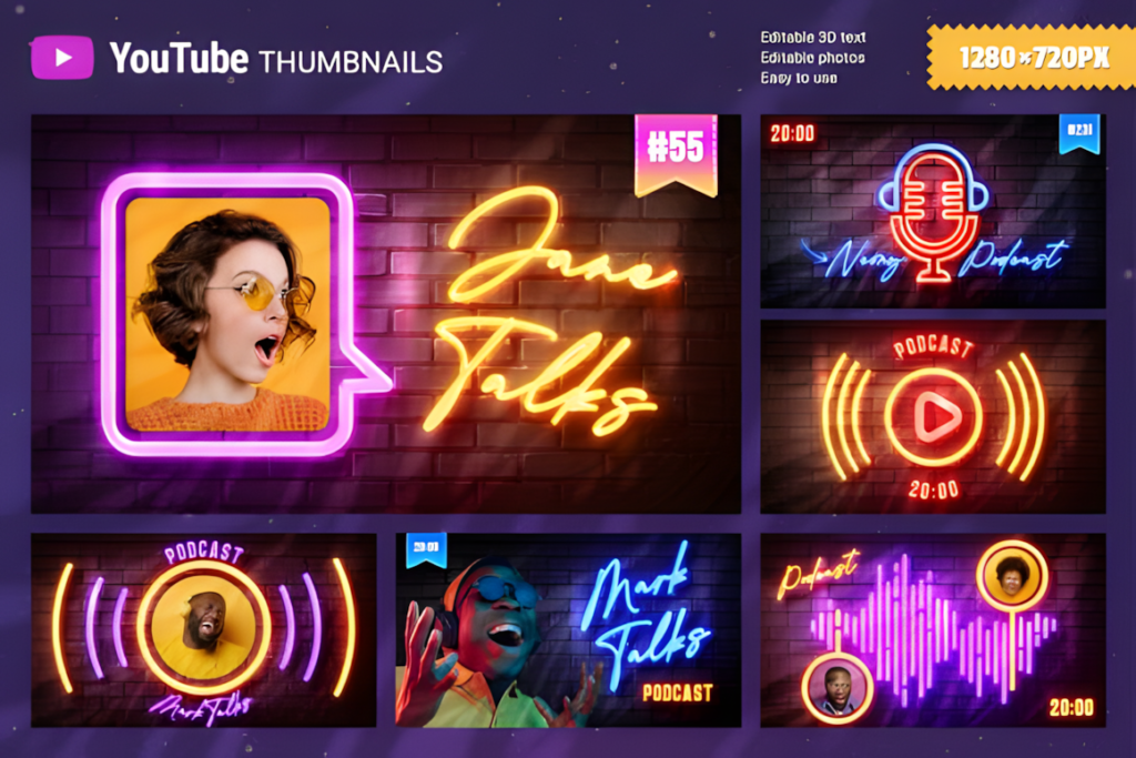 Neon Podcast YouTube Thumbnails Graphics 38553280 1 1 580x387 1
