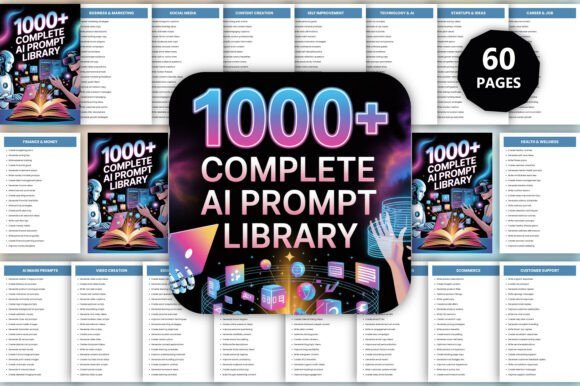 1000 Complete AI Prompt Library Graphics 141426988 1 1 580x386 1