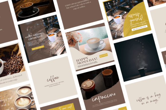 12 Social Media Templates Coffee Shops Actually Use 7 50 Coffee Shop Instagram Template Graphics 106245081 4 580x387 1