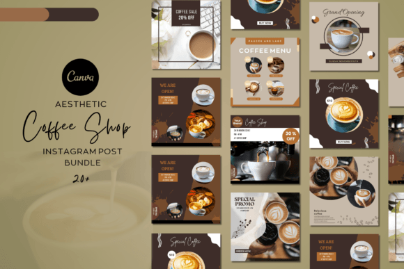 12 Social Media Templates Coffee Shops Actually Use 5 Aesthetic Coffe Shop Instagram Post Graphics 100491390 2 580x387 1 1
