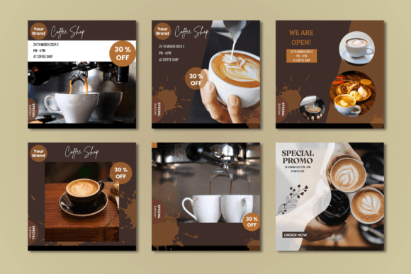 12 Social Media Templates Coffee Shops Actually Use 3 Aesthetic Coffe Shop Instagram Post Graphics 100491390 4 580x387 1