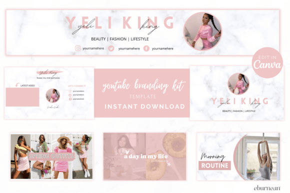 21 YouTube Shorts Templates Creators Use to Hold Attention and Grow 12 Beauty blogger Youtube Branding Kit Graphics 66660621 1 1 580x386 1