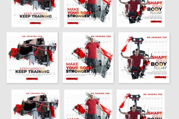 Gym and fitness social media poster Graphics 111809043 2 580x387 1