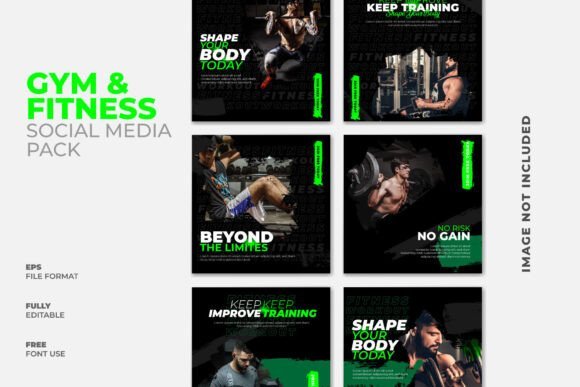 Gym and fitness social media poster Graphics 111809050 2 580x387 1