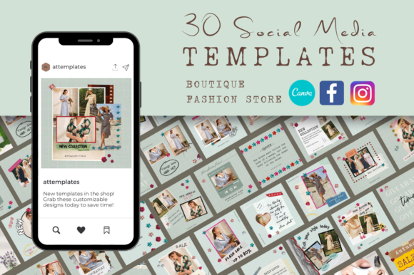16 Social Media Templates Coaches Actually Use 7 Vintage Clothing Fashion Canva Templates Graphics 24536908 580x386 1
