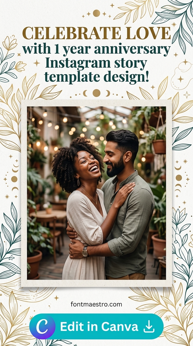 1 year anniversary instagram story template design shine love milestone editable