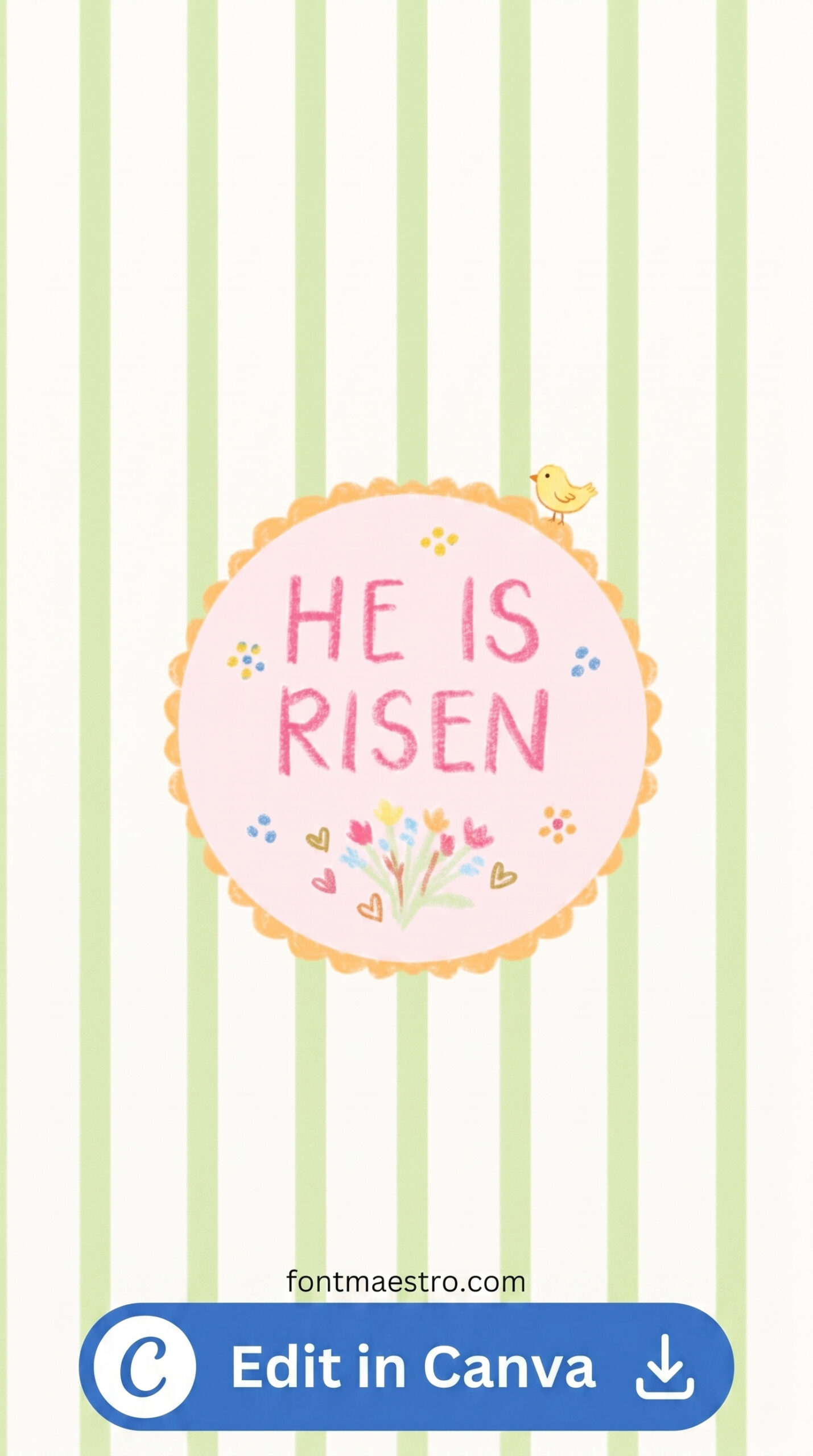 8 Best Easter Instagram Story Templates Jesus — Top 2026 Picks for Church & Faith Accounts 5 easter instagram story template jesus he is risen pink green striped design printable editable
