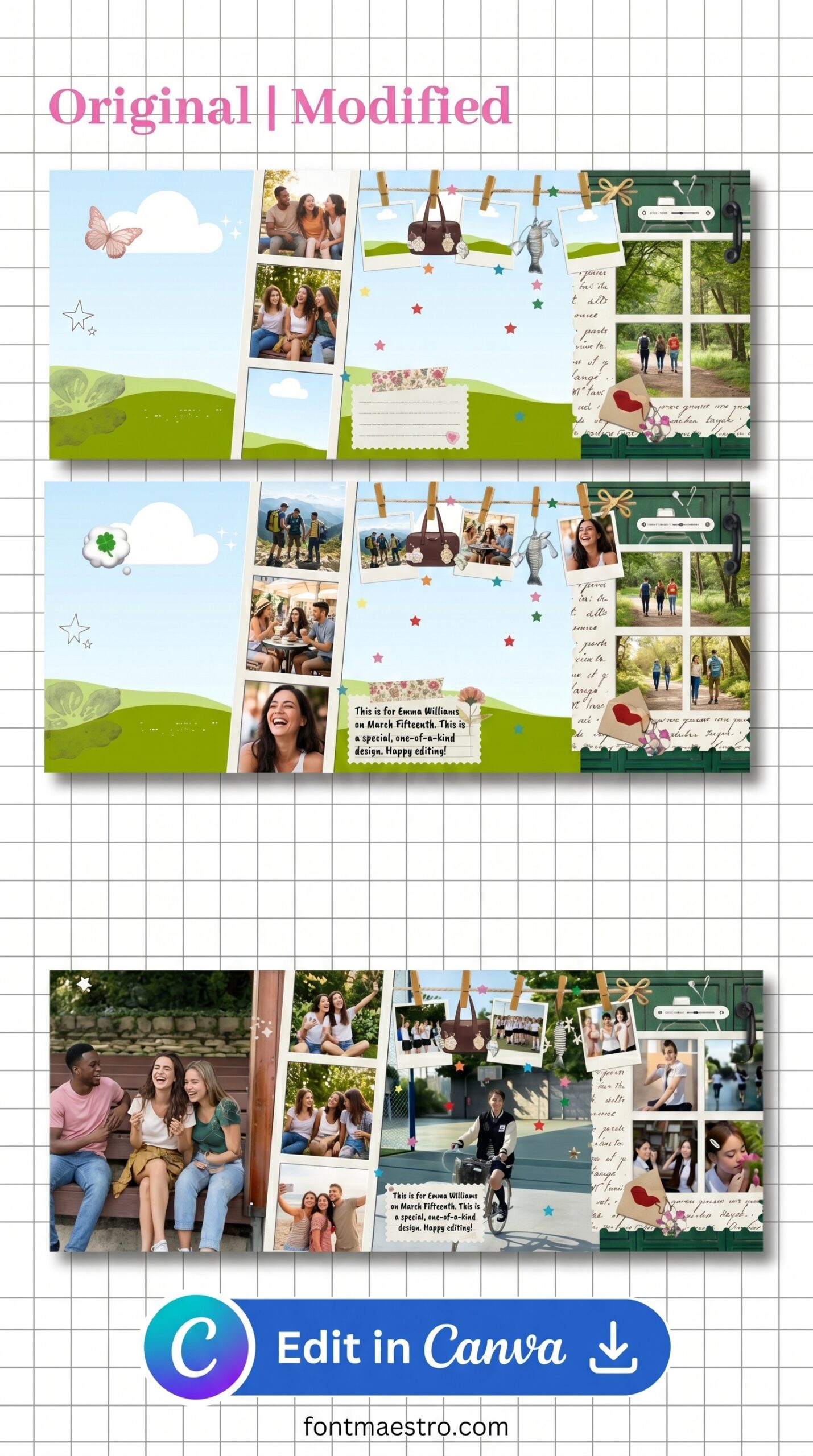 instagram story ideas kpop template stylish scrapbook design editable