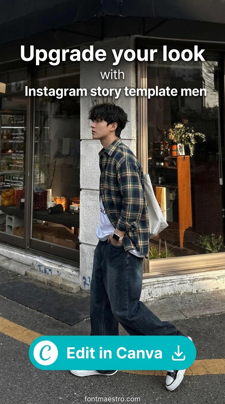 instagram story template men stylish pose fashion upgrade editable