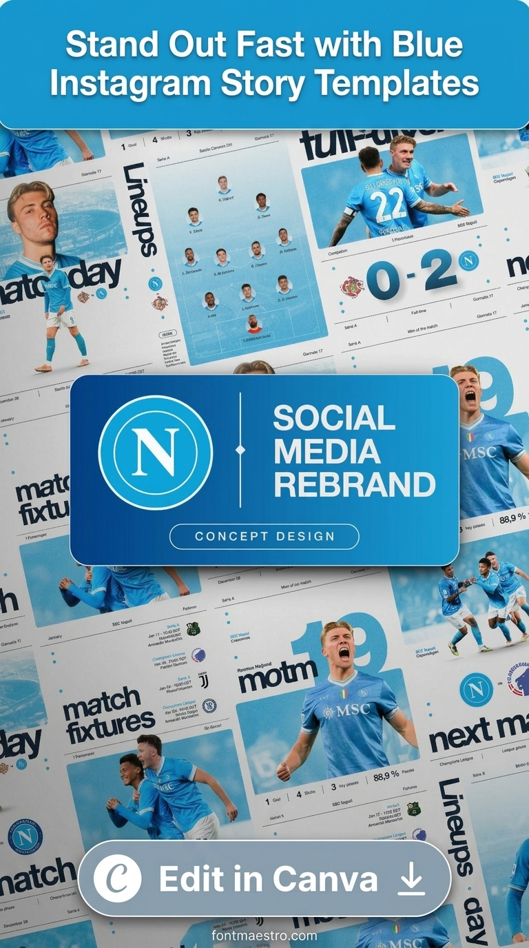 instagram template for story blue elevate stunning stories editable