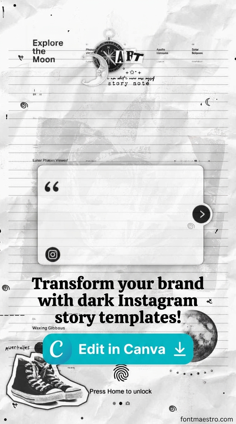instagram template for story dark stylish creative unlock magic editable