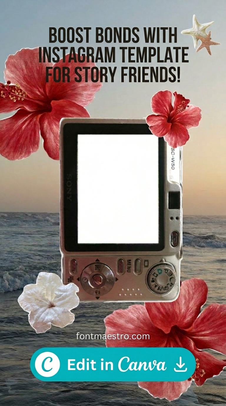 instagram template for story friends memories moments daily editable