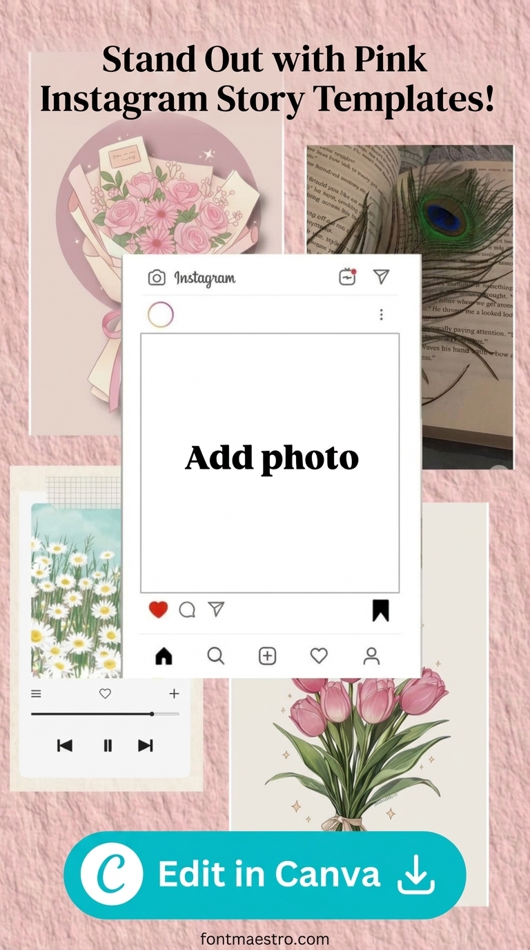 26 Pink Instagram Story Templates: Cute, Girly & On-Trend in 2026 8 instagram template for story pink soft aesthetic collage ideas editable