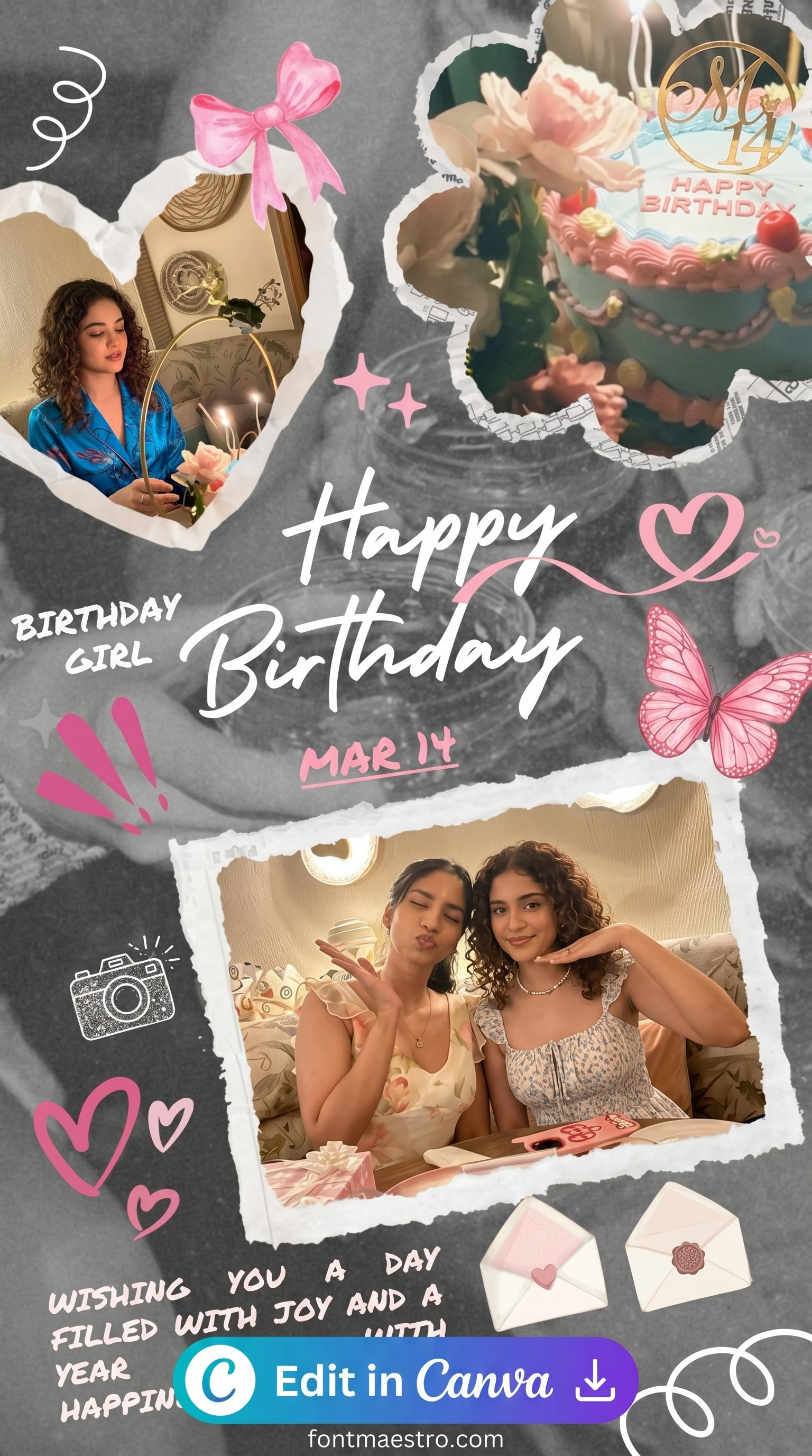 birthday layout instagram story for best friend collage polaroid 2026