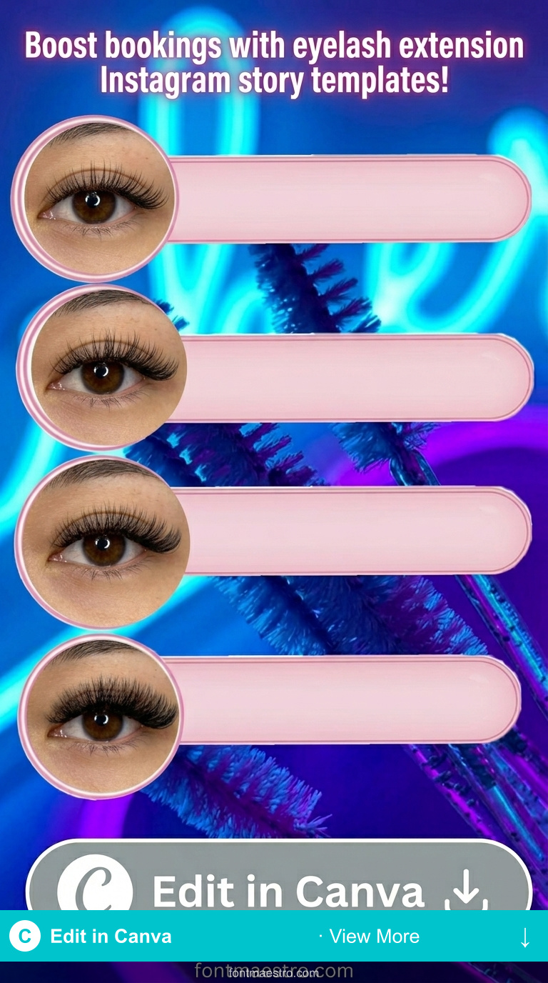 20 Eyelash Extension Instagram Story Templates for Beauty Pros in 2026 3 eyelash extension instagram story template nude pink elegant 2026