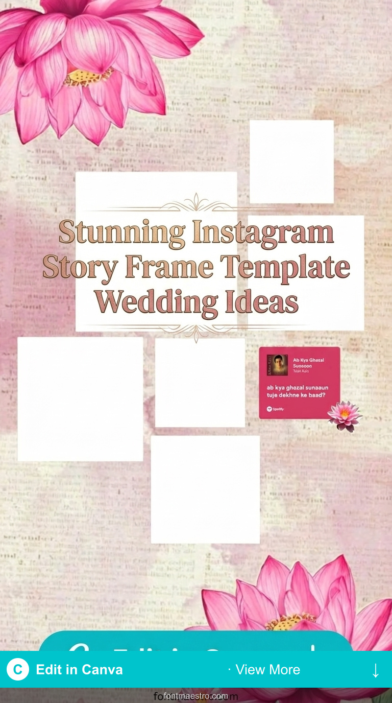 20 Instagram Story Frame Templates for Wedding — Elegant Picks for 2026 6 instagram story frame template wedding boho pampas dried floral 2026