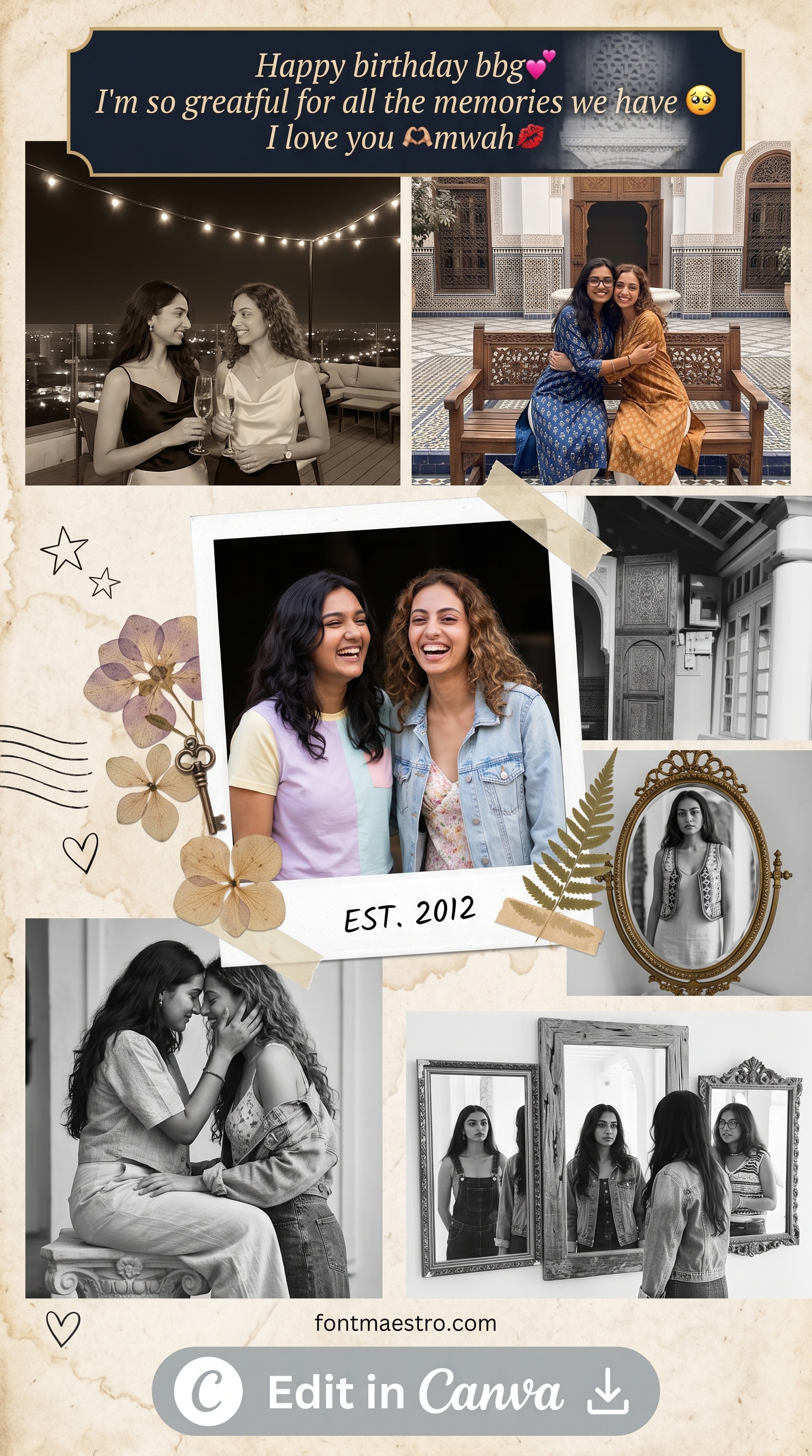friendship template instagram story aesthetic warm yellow nostalgic 2026