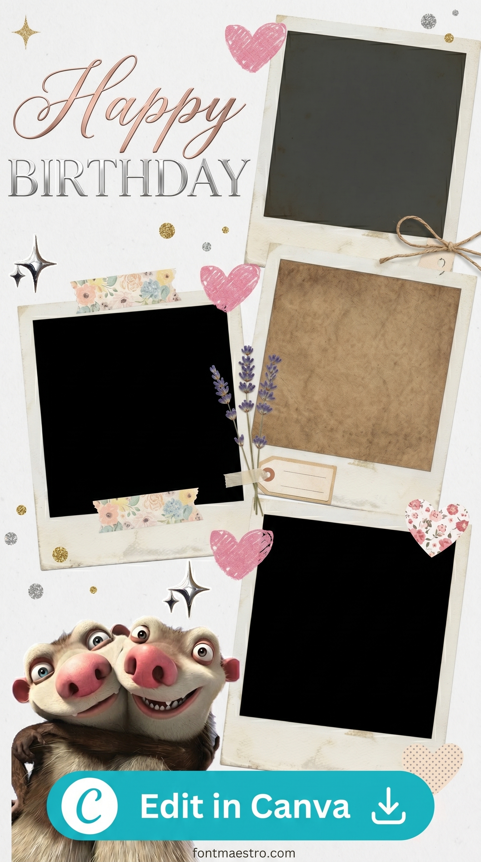 happy birthday instagram story template aesthetic background dreamy 2026