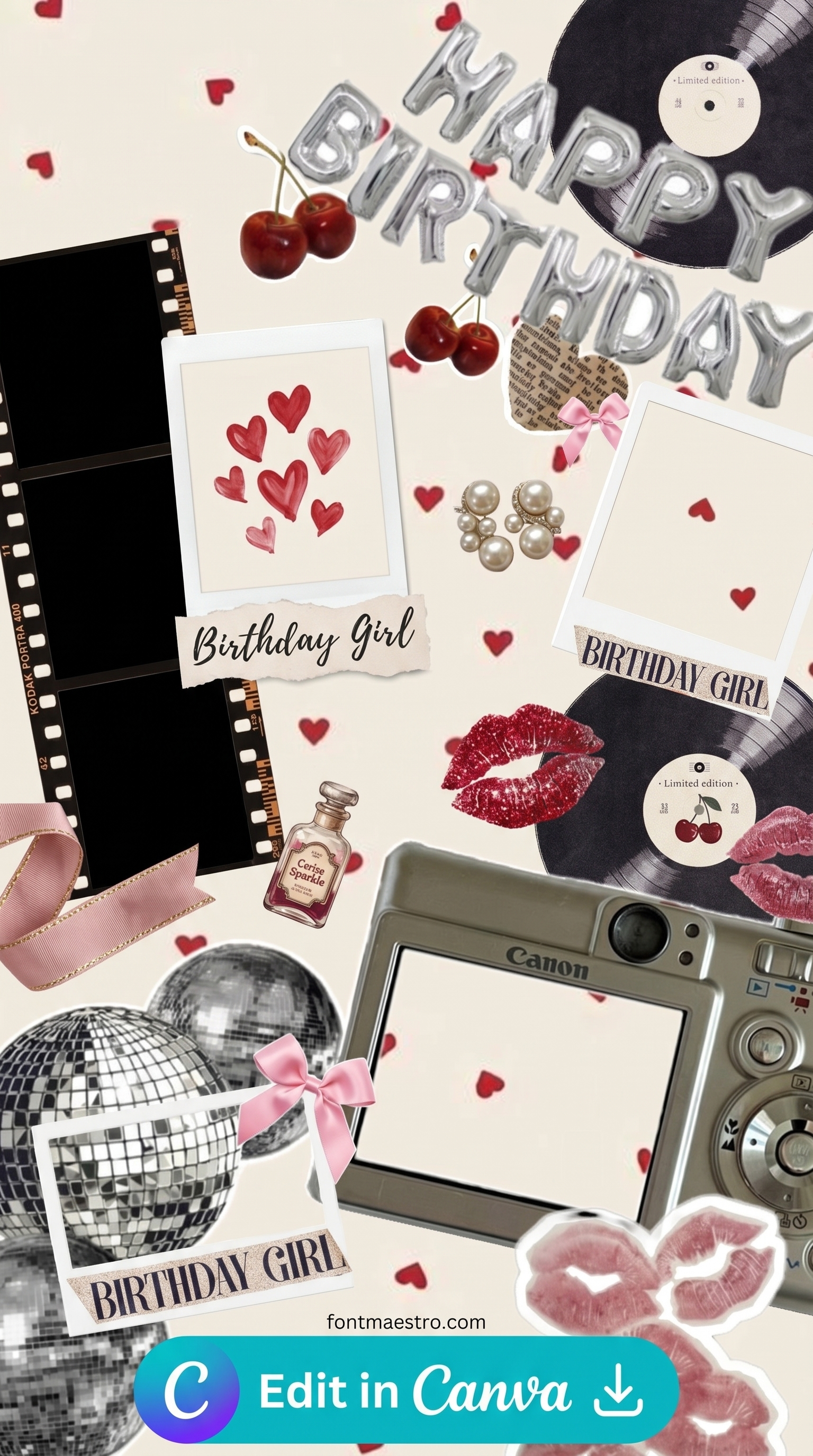 happy birthday instagram story template aesthetic background floral botanical 2026