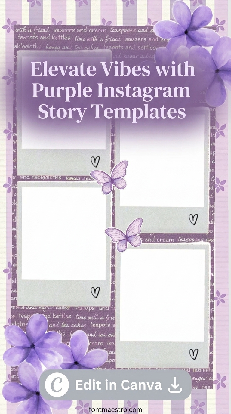 instagram story template aesthetic purple eye-catching stand out editable