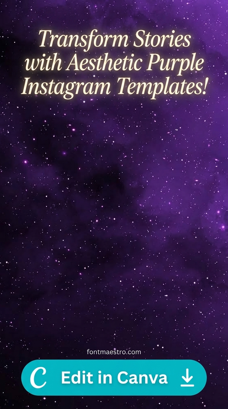 instagram story template aesthetic purple night sky stars dreamy editable