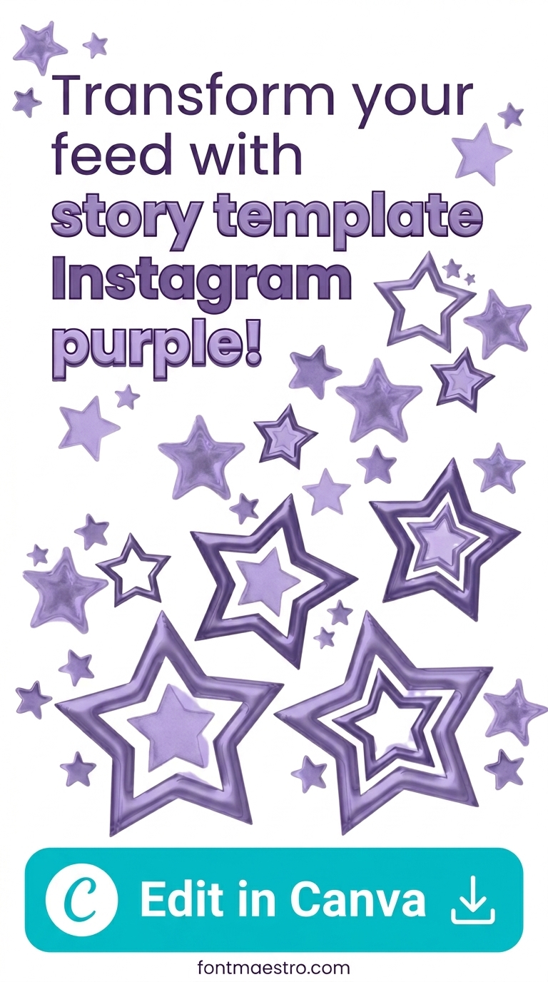 instagram story template aesthetic purple flying stars magical editable