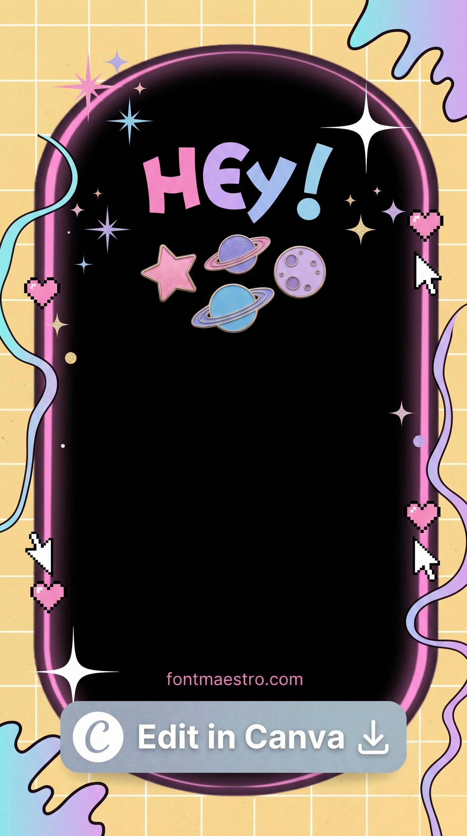 20 Y2K Instagram Story Templates — Chrome, Holographic & Retro Picks 2026 4 instagram template for story y2k hot pink bubbly playful 2026