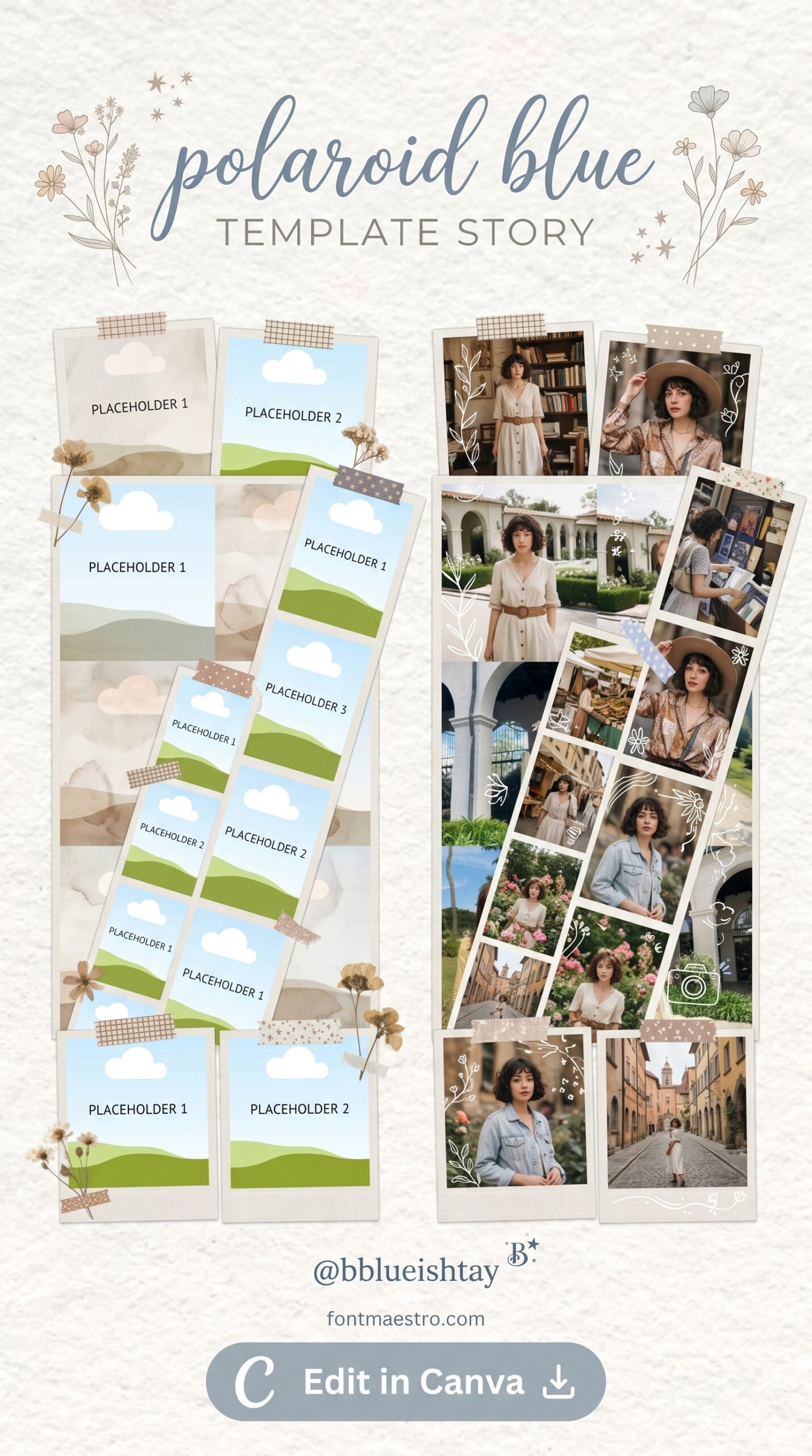 template for instagram story minimal typography clean design