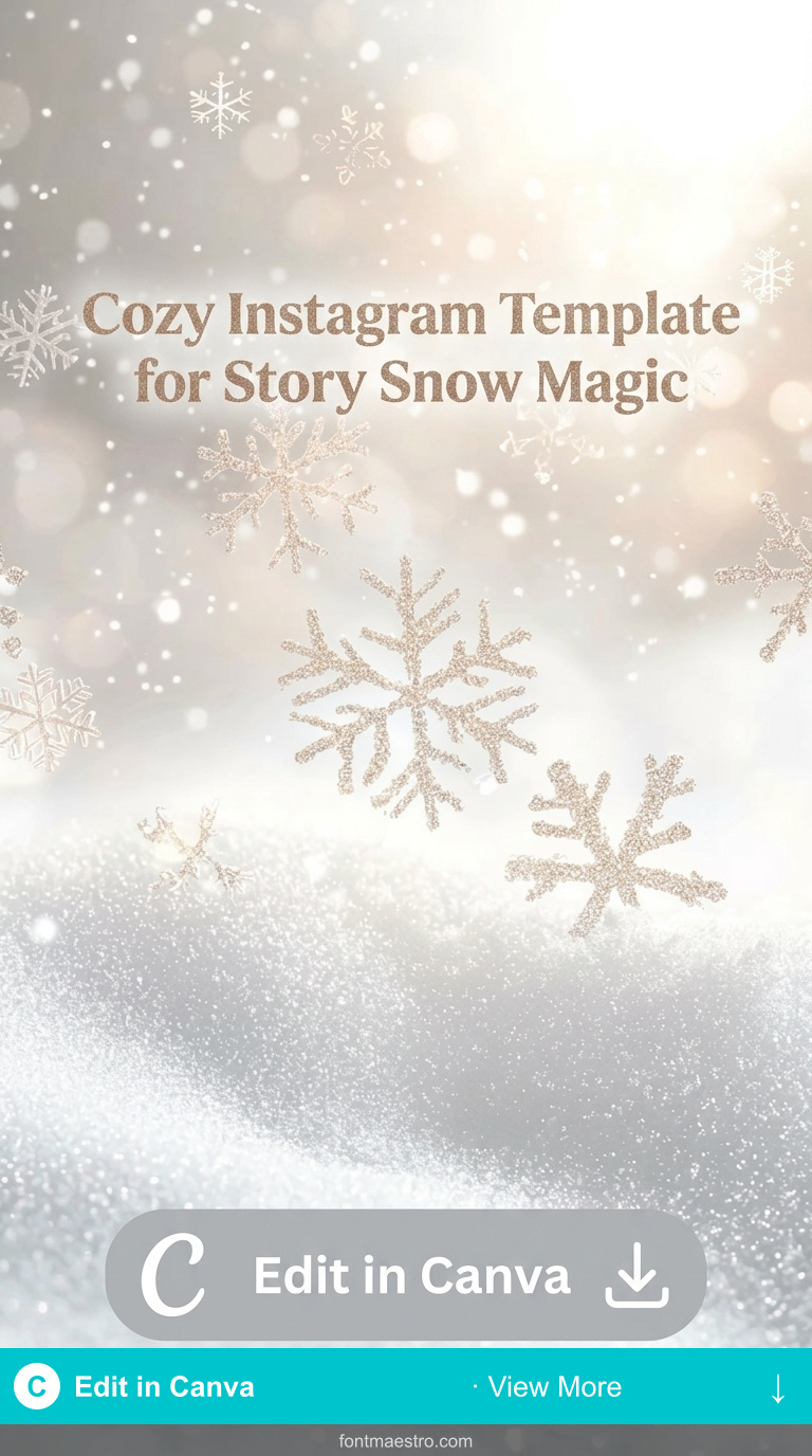 instagram template for story snow cozy warm winter aesthetic 2026