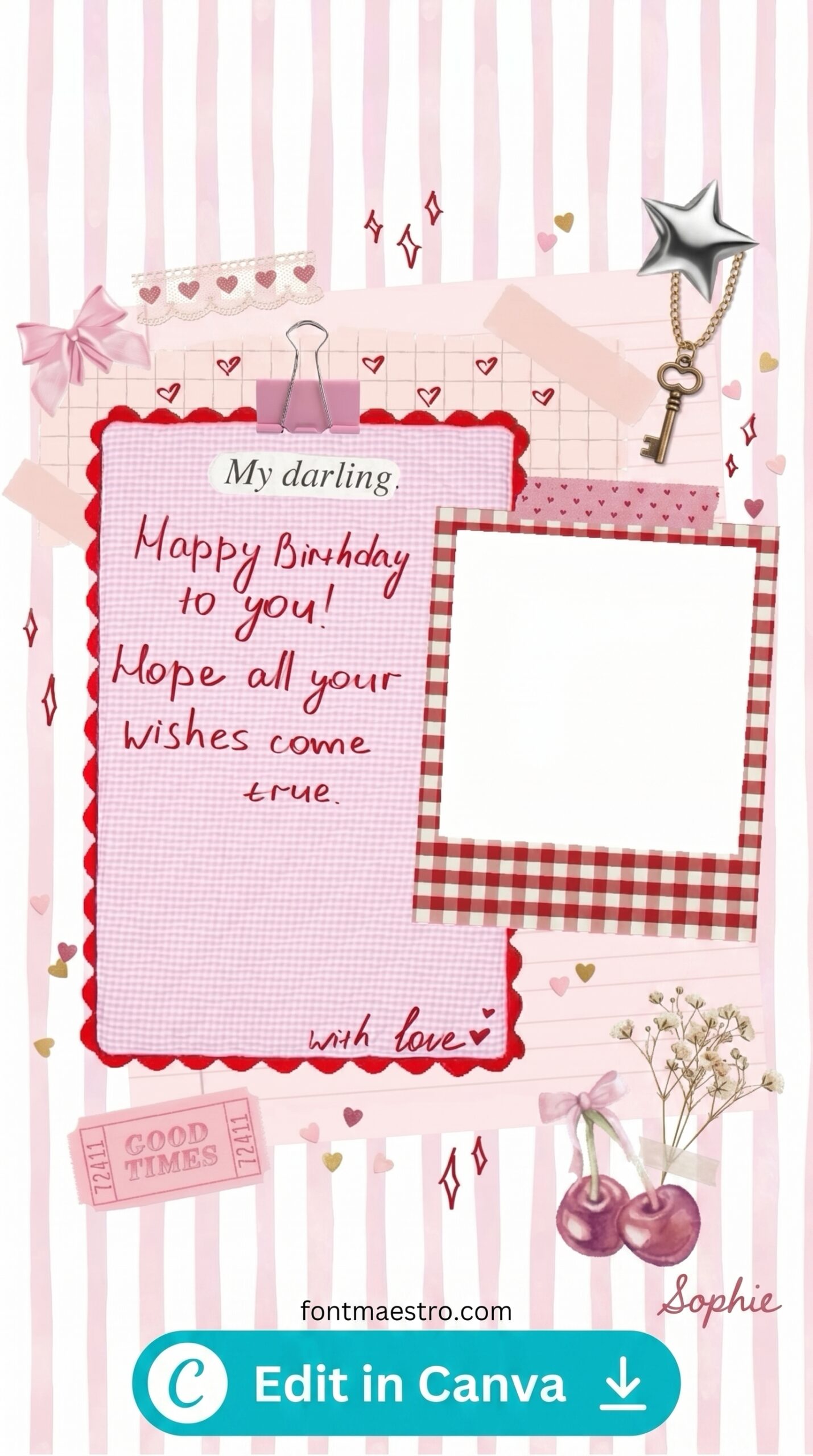 Hello Kitty Instagram story template editable cute