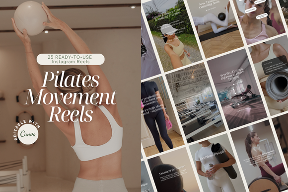 new reel instagram story template video 25 pilates movement instagram reels canva template