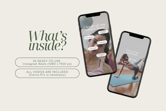new reel instagram story template video 25 pilates movement instagram reels canva template