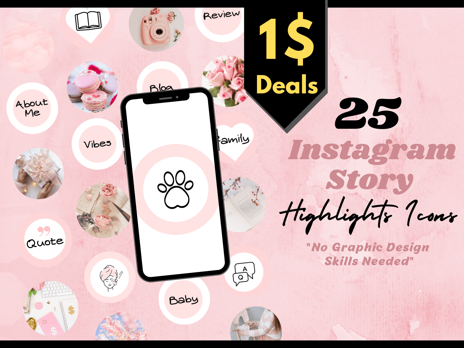instagram story template 25 pink instagram story highlight covers canva template