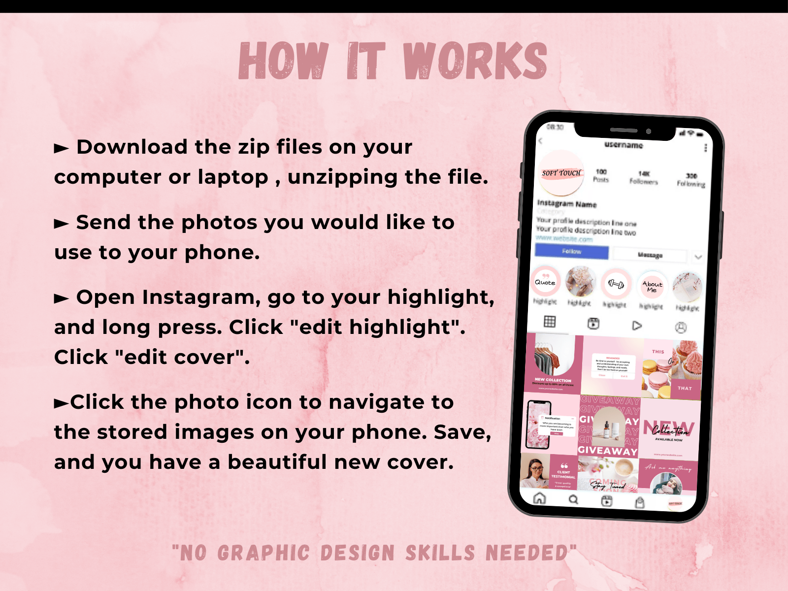 instagram story template 25 pink instagram story highlight covers canva template