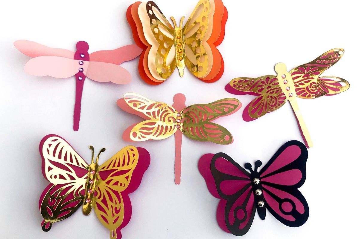 instagram template for story dump 3d layered dragonflies and butterflies canva template