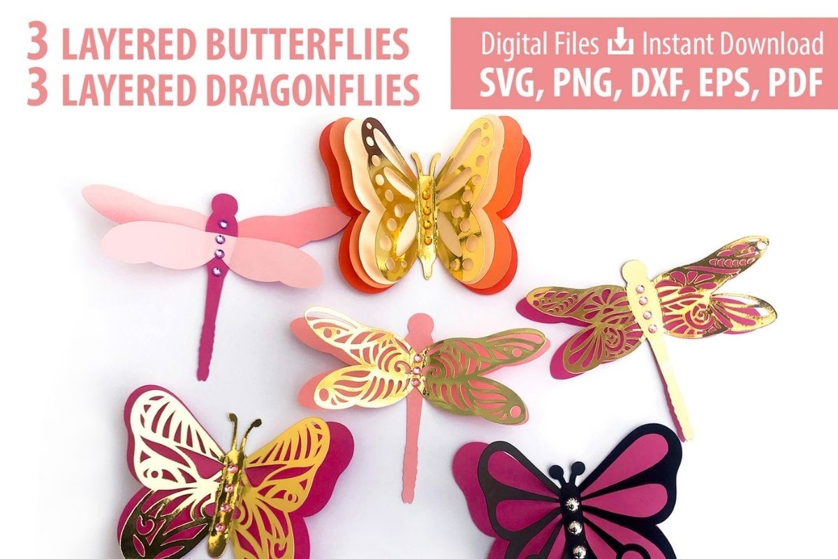 instagram template for story snow 3d layered dragonflies and butterflies canva template