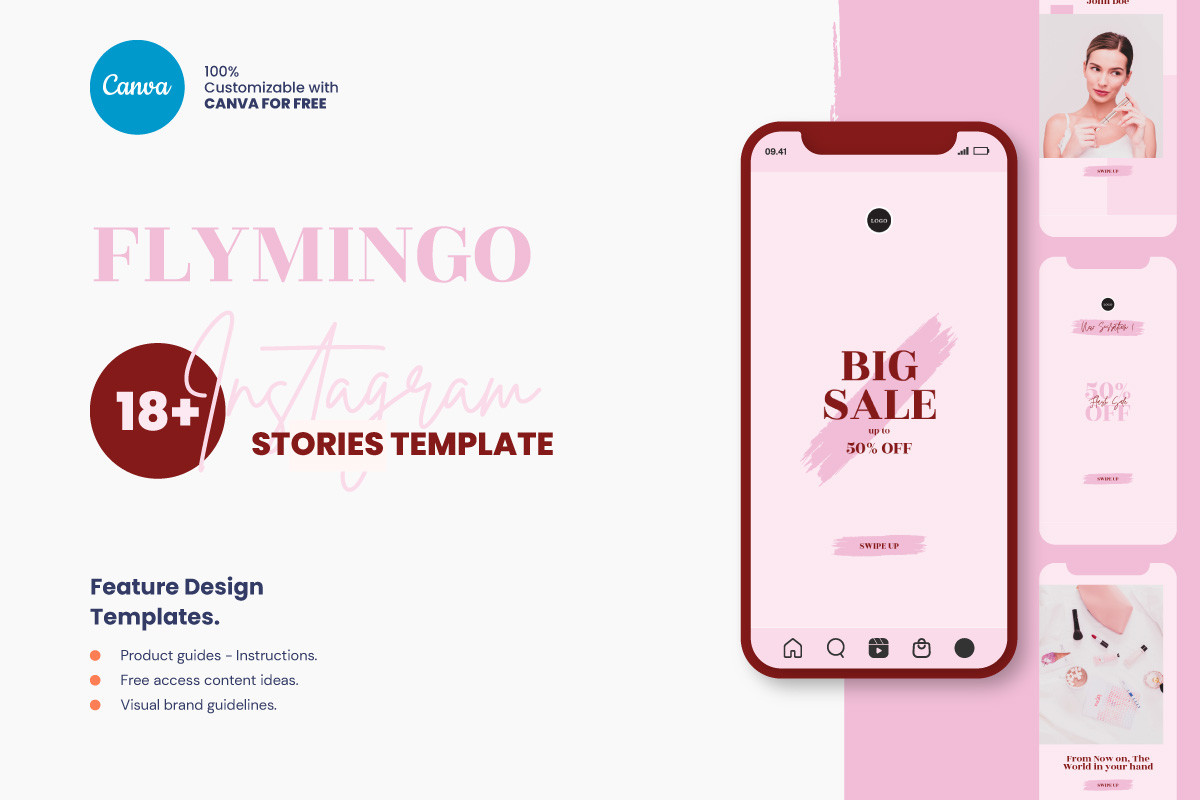 instagram template for story pink beauty & spa instagram story template canva template