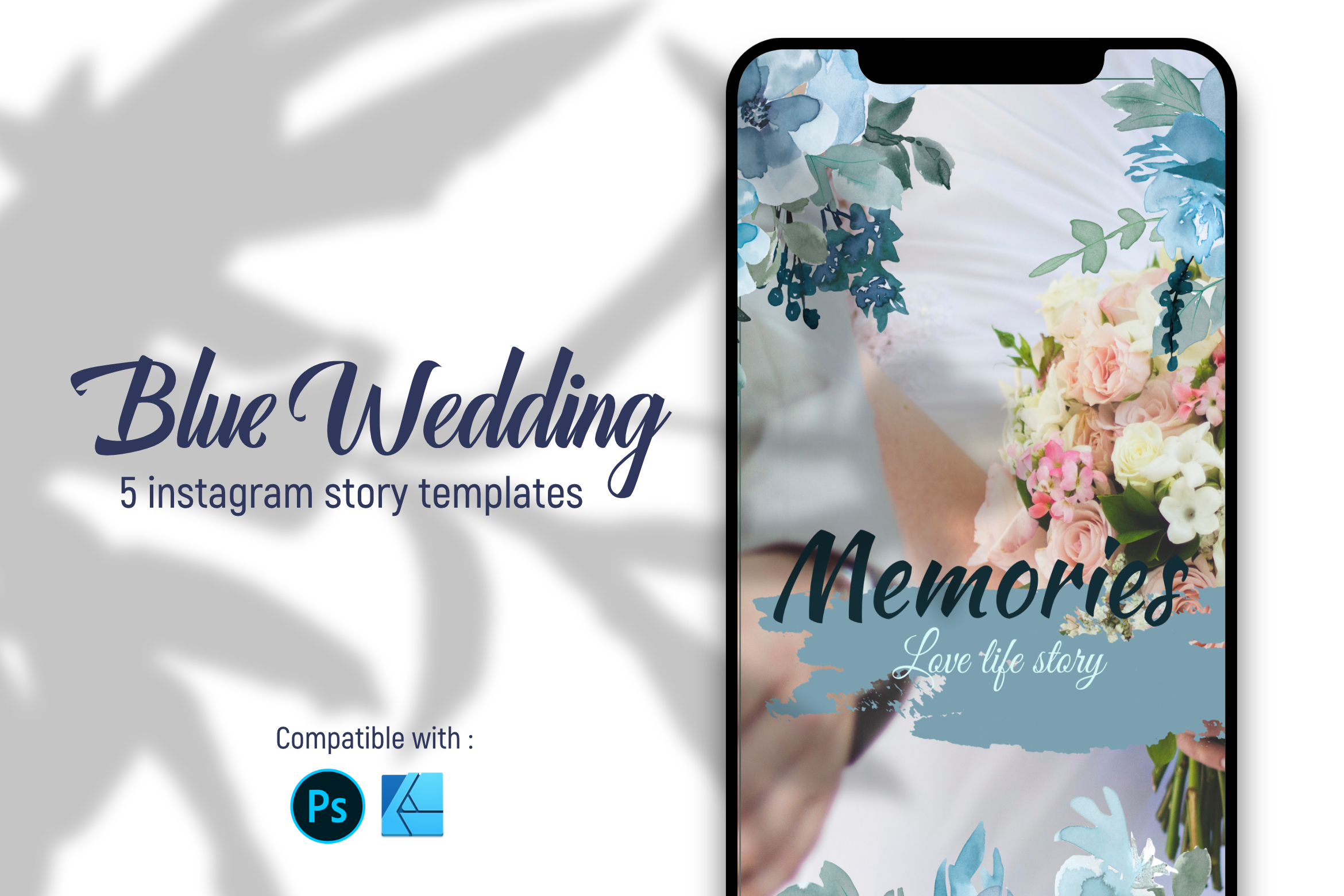 instagram story frame template wedding blue wedding | instagram story template canva template