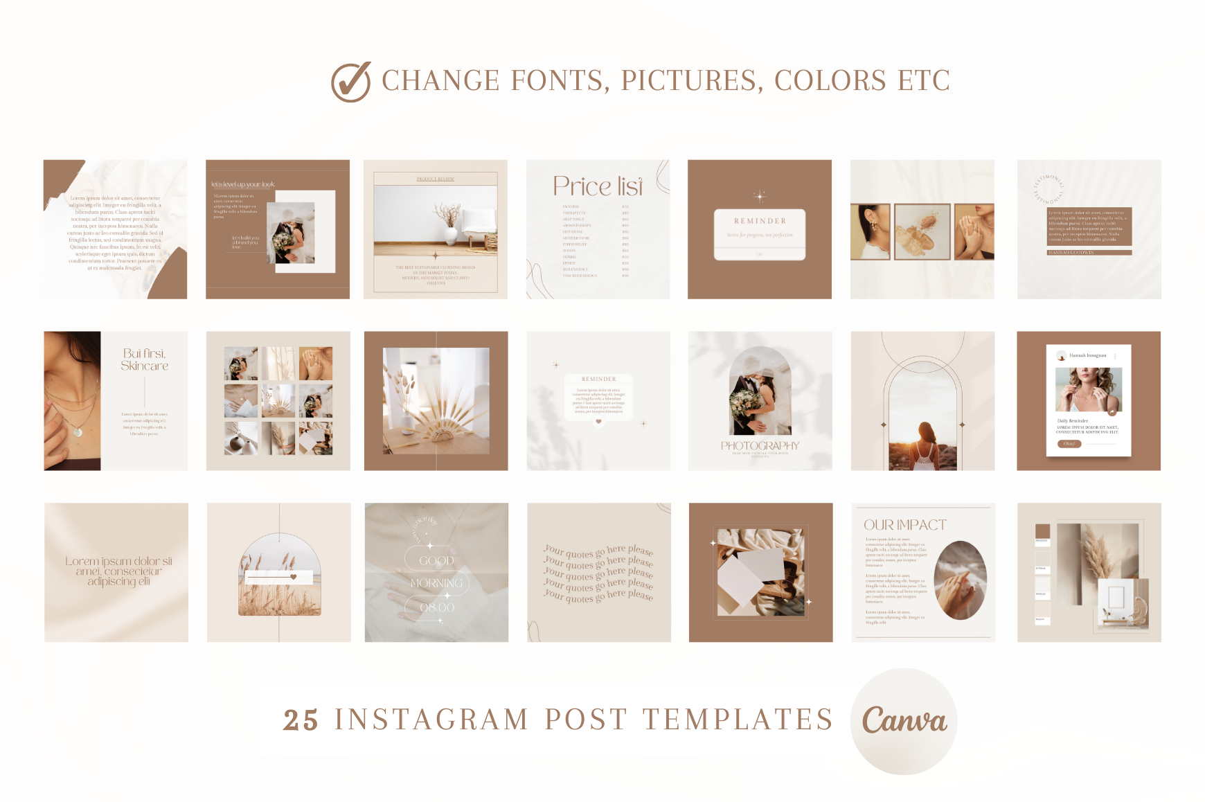 instagram template for story white boho aesthetic instagram post templates canva template
