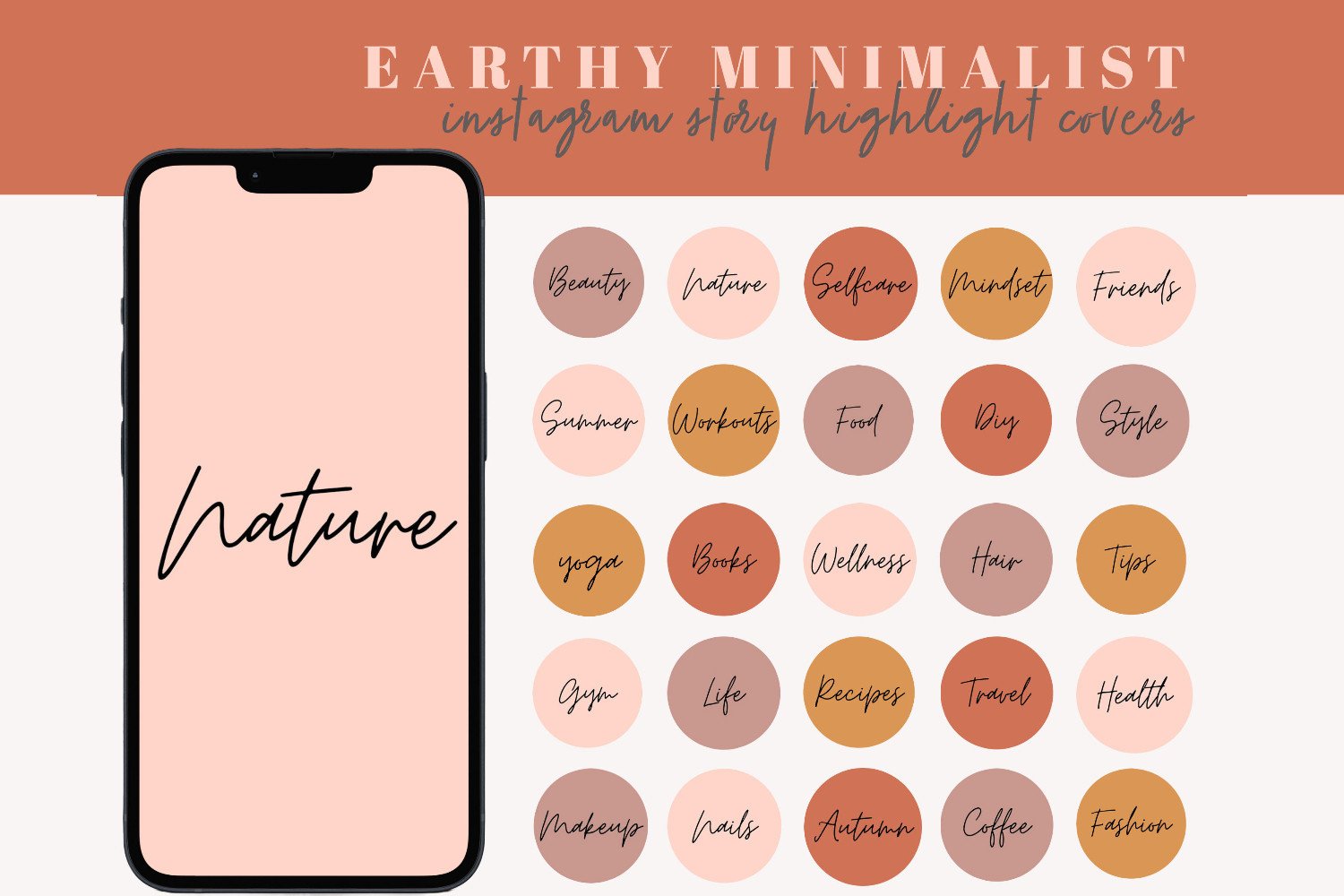 instagram story frame template green boho earthy instagram highlight covers canva template