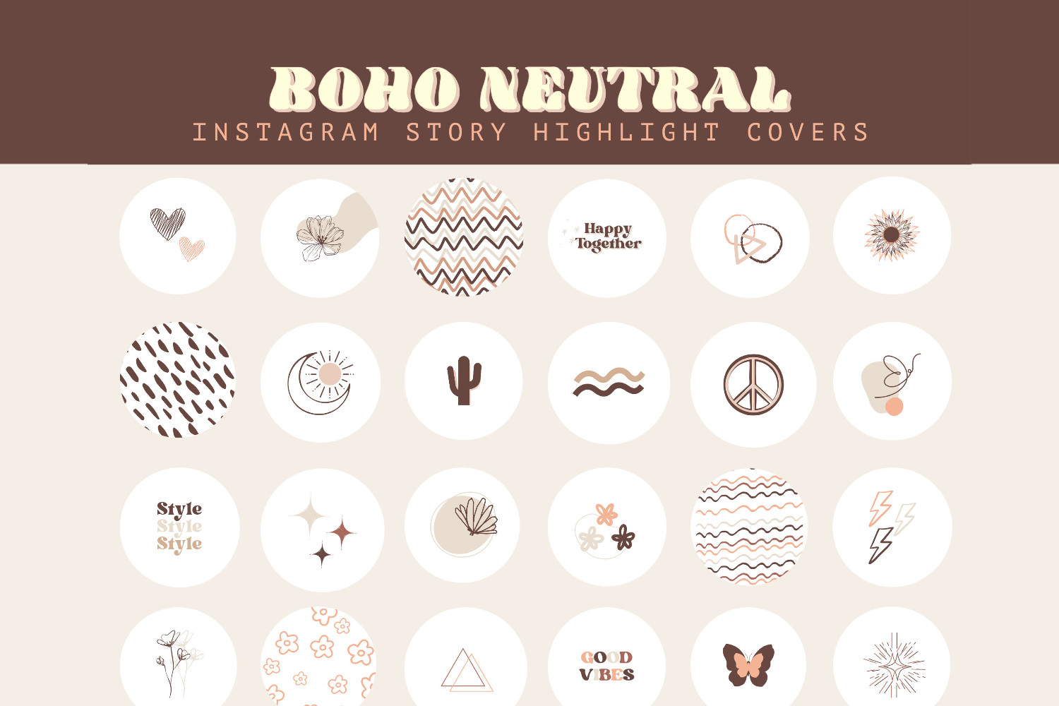 instagram story frame template green boho natural instagram highlight covers canva template