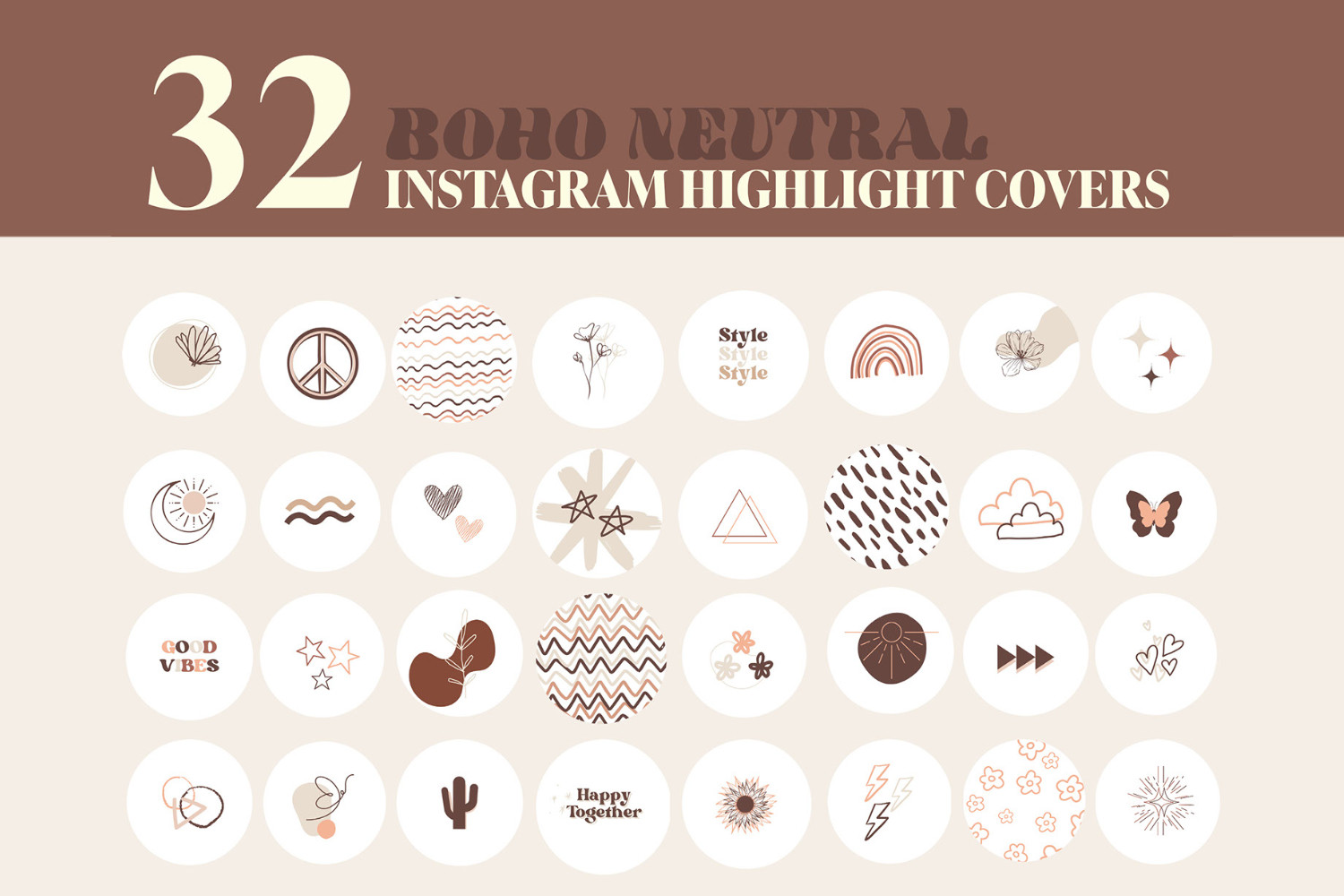 instagram story frame template green boho natural instagram highlight covers canva template