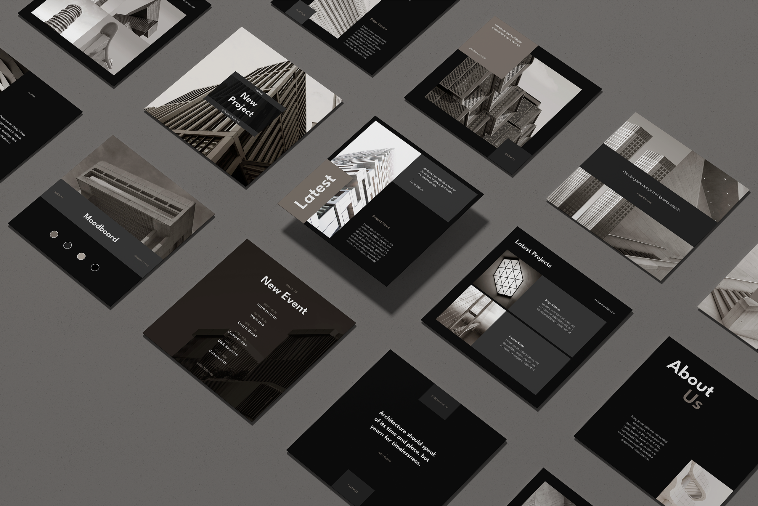 instagram template for story dark corvus architecture instagram pack canva template