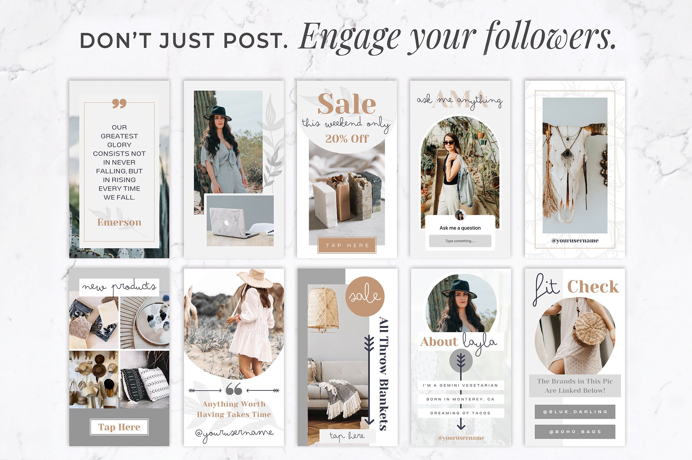 instagram template for story blue instagram stories for canva | blue canva template