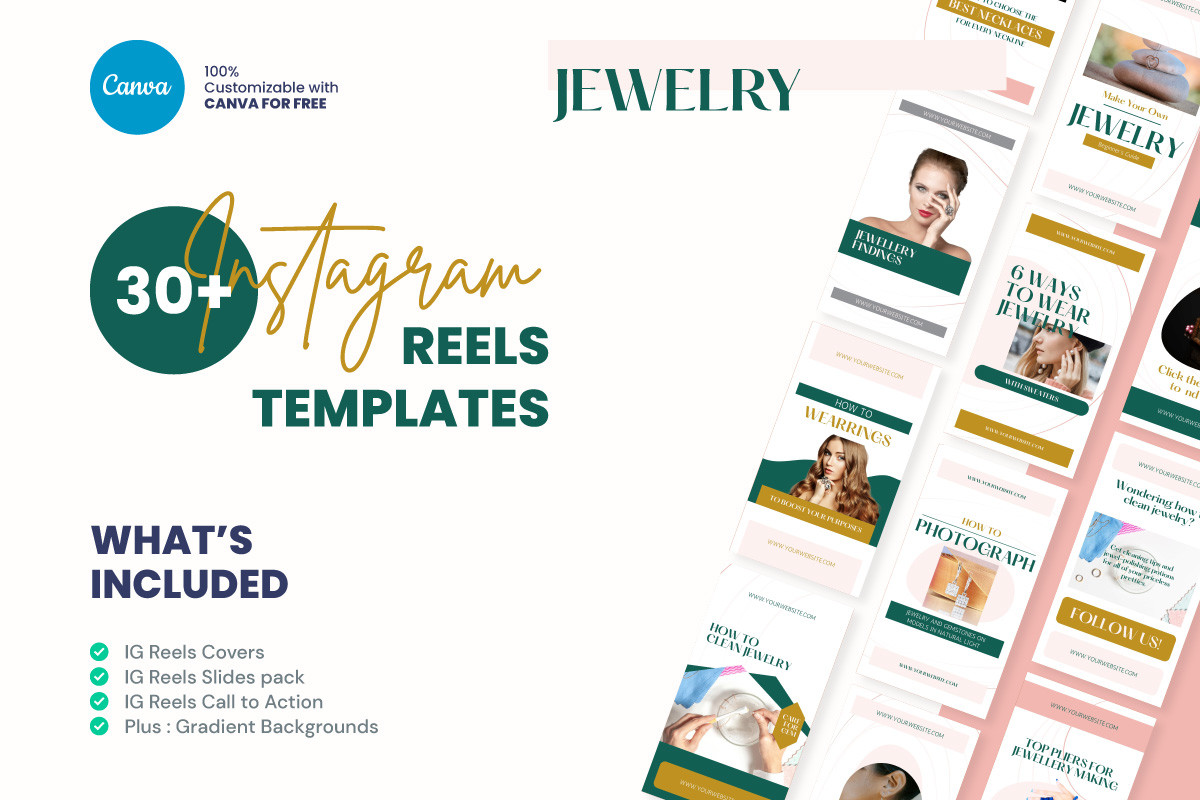 new reel instagram story template video jewelry instagram reels template canva canva template