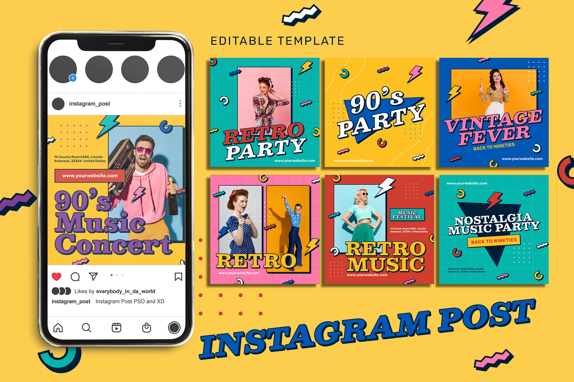 template instagram story konser music concert instagram post canva template